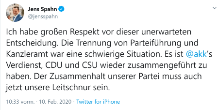 Jens Spahn-Twitter-Respektsbekundung