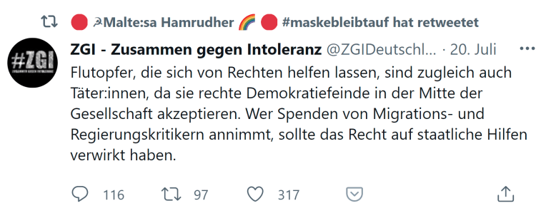 Flutoper, die Hilfe von Rechten annehmen