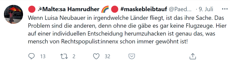 Luisa Neubauer fliegt