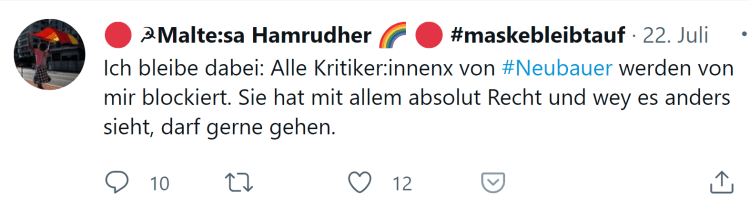 Neubauer-Kritiker werden blockiert