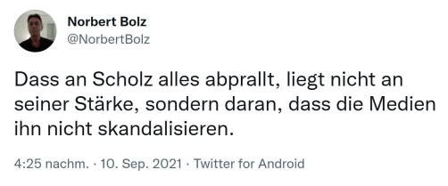 Norbert Bolz Fehlende Skandalisierung
