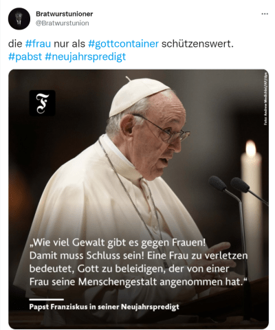 Frau nur als Gottcontainer schützenswert