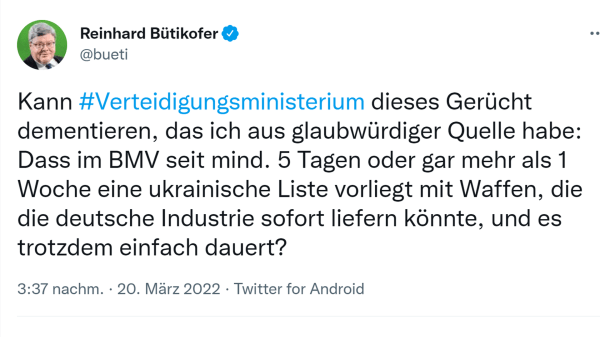 Bütikofer-Verteidigungsministerium