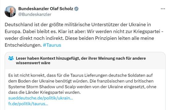 Taurus-Kriegspartei-Behauptung